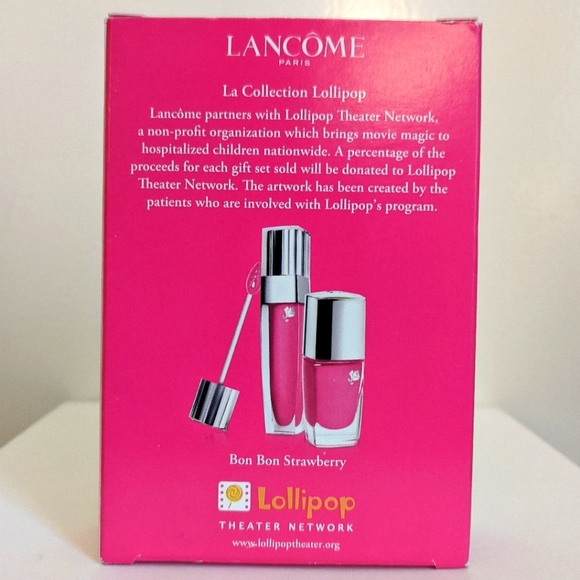 🆕 Lancôme Bon Bon Strawberry Pink Color Fever Lip Gloss Nail Varnish Lacquer - Picture 5 of 9